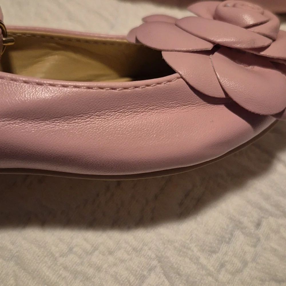 Janie and Jack girls size 5 2024 JJ fall pink ballet flats rosette toe GUC - Picture 6 of 7